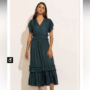 Bohme WILLA RUFFLE DRESS IN TEAL